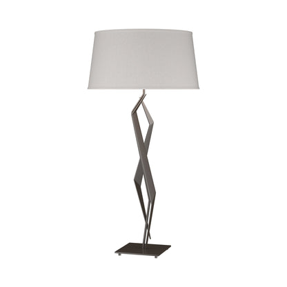 Facet Table Lamp in Oil Rubbed Bronze (Flax).