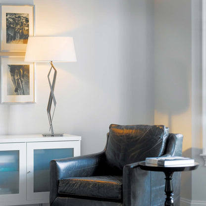 Facet Table Lamp in living room.