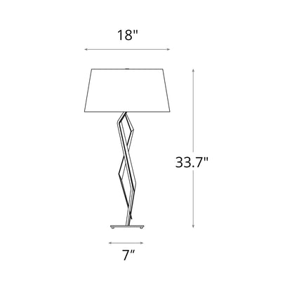 Facet Table Lamp - line drawing.