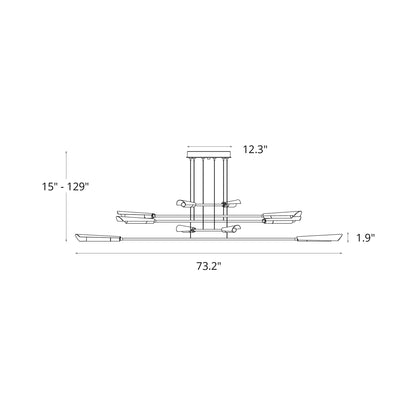 Flight Multi-Light Pendant Light - line drawing.