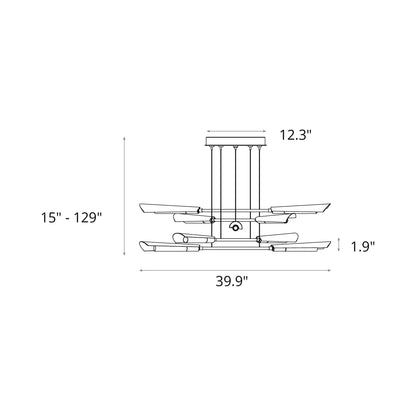 Flight Pendant Light - line drawing.