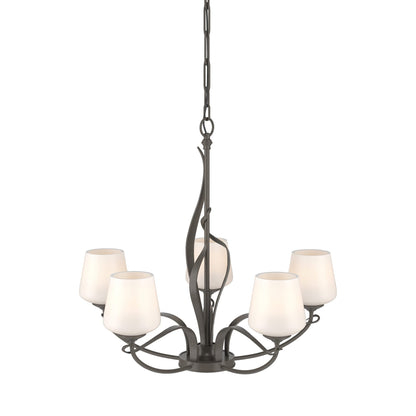 Flora Arm Chandelier in Dark Smoke (Opal Glass).