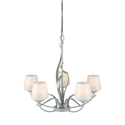 Flora Arm Chandelier in Vintage Platinum (Opal Glass).