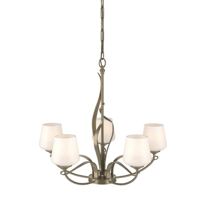 Flora Arm Chandelier in Soft Gold (Opal Glass).