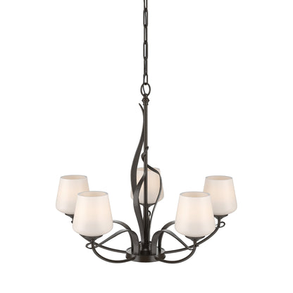 Flora Arm Chandelier in Oil Rubbed Bronze (Opal Glass).