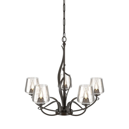 Flora Arm Chandelier in Oil Rubbed Bronze (Clear Glass).
