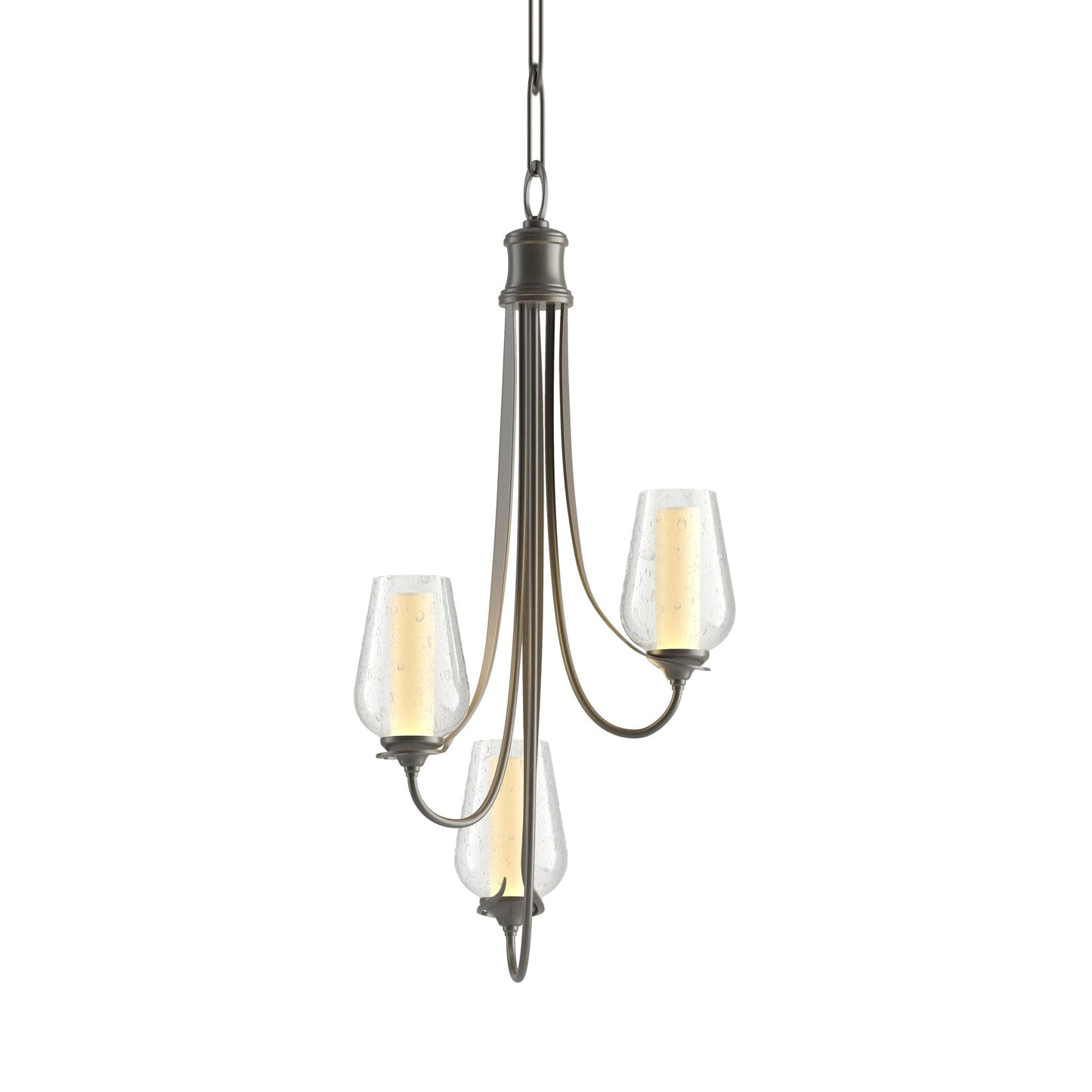 Flora Chandelier in Dark Smoke (Opal and Seeded Glass).