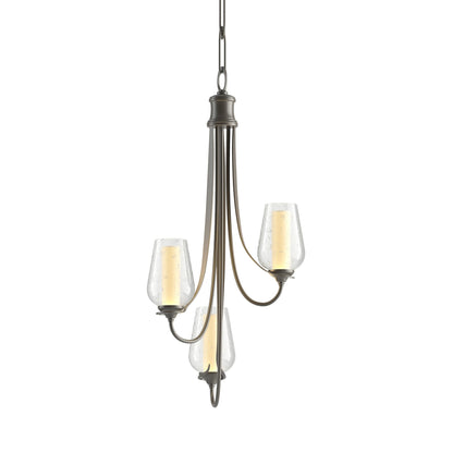 Flora Chandelier in Dark Smoke (Opal and Seeded Glass).