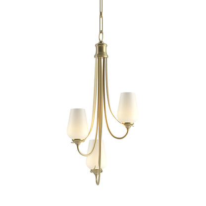 Flora Chandelier in Modern Brass (Opal Glass).