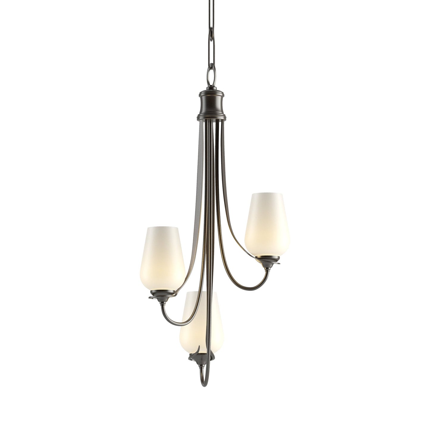 Flora Chandelier in Oil Rubbed Bronze (Opal Glass).