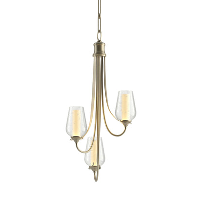 Flora Chandelier in Soft Gold (Opal and Seeded Glass).