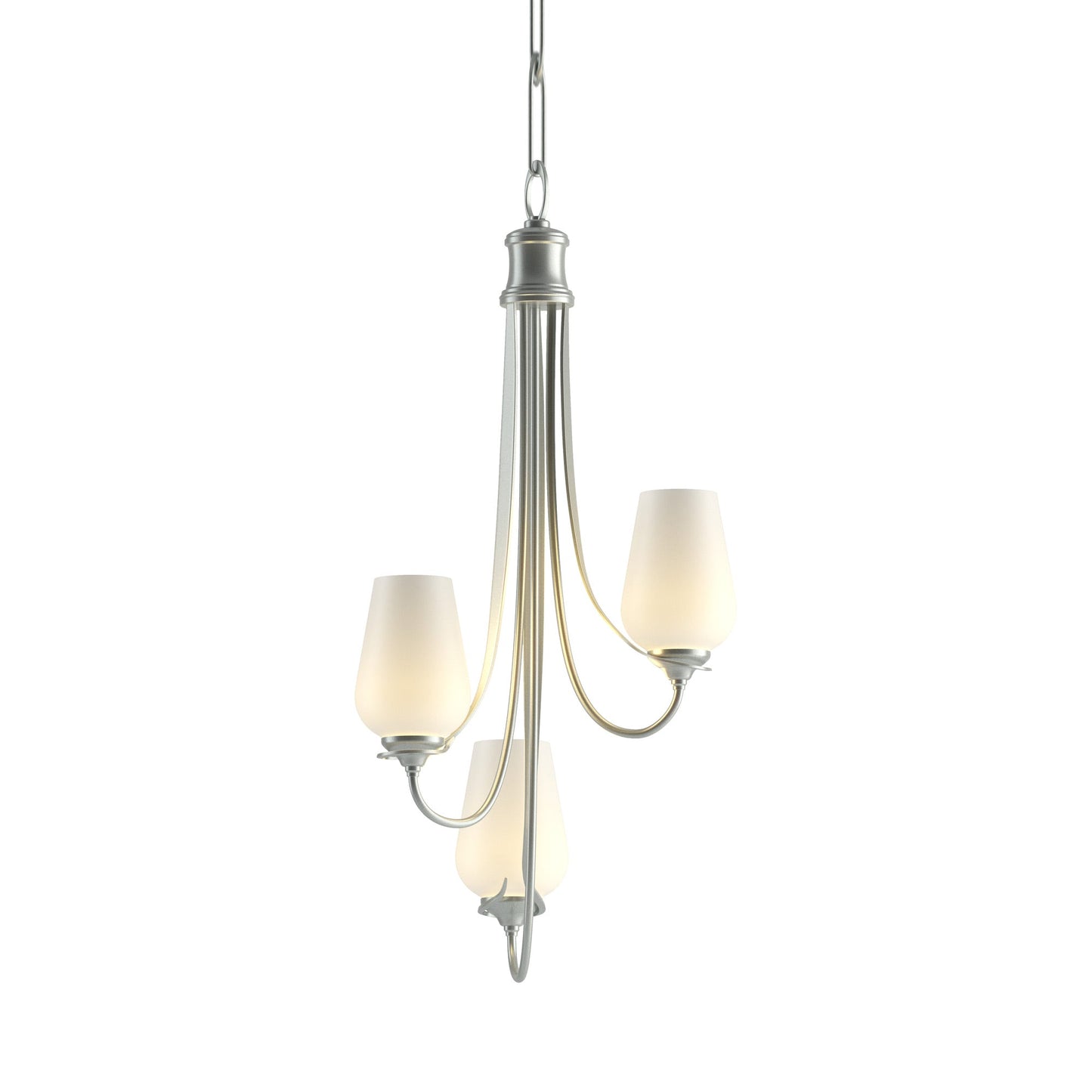 Flora Chandelier in Vintage Platinum (Opal Glass).