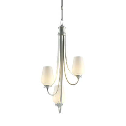 Flora Chandelier in Vintage Platinum (Opal Glass).