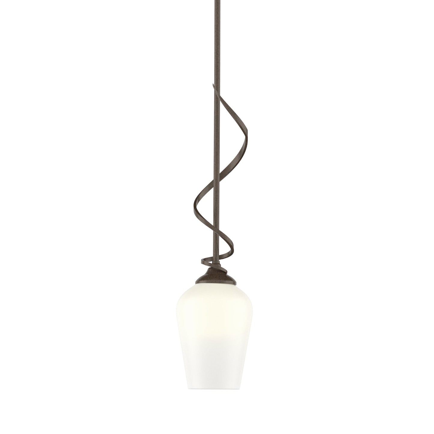 Flora Down Light Mini Pendant Light in Bronze (Opal Glass).