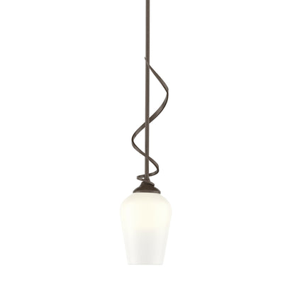Flora Down Light Mini Pendant Light in Bronze (Opal Glass).