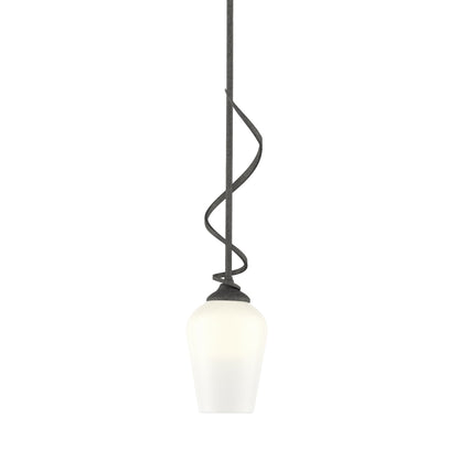 Flora Down Light Mini Pendant Light in Natural Iron (Opal Glass).