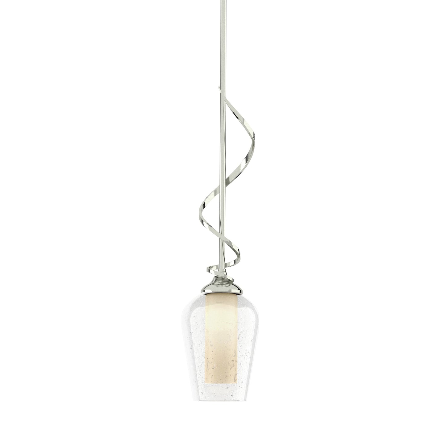 Flora Down Light Mini Pendant Light in Sterling (Opal and Seeded Glass).