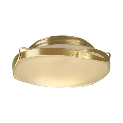 Flora Flush Mount Ceiling Light in Modern Brass.