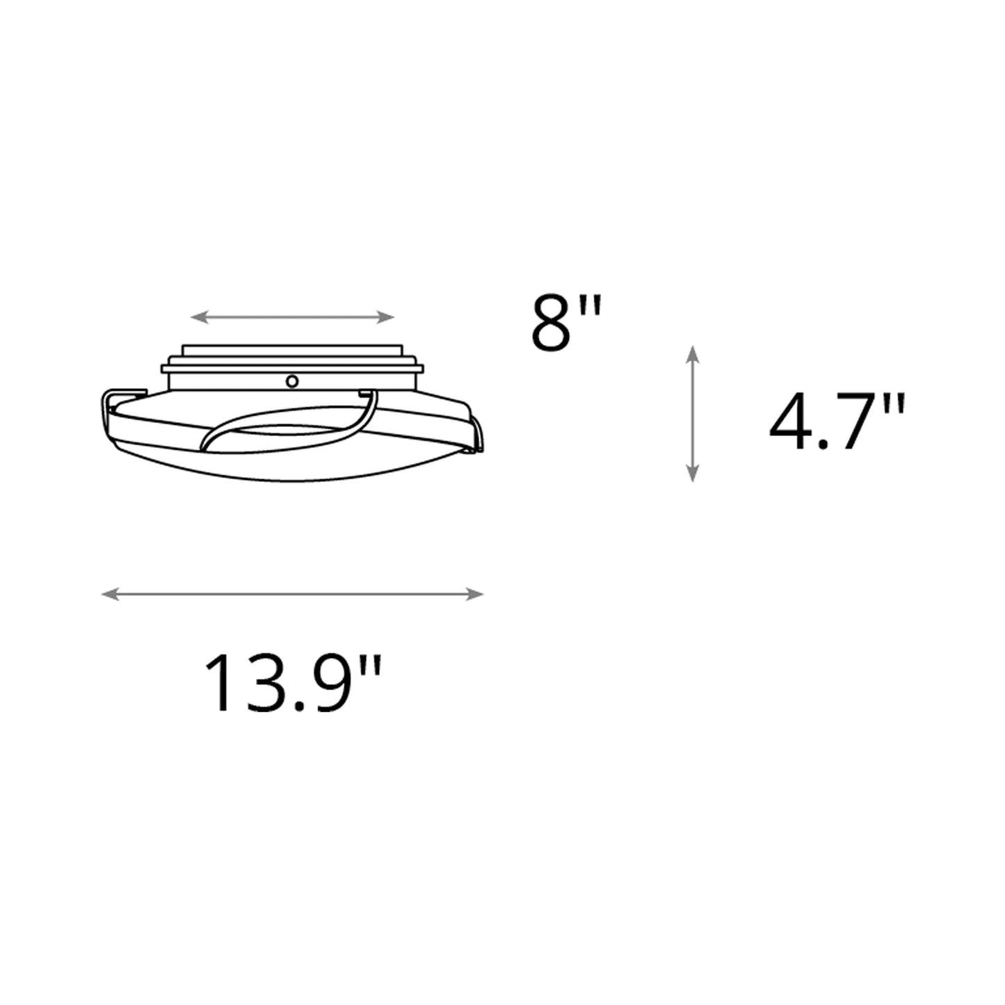 Flora Flush Mount Ceiling Light - line drawing.
