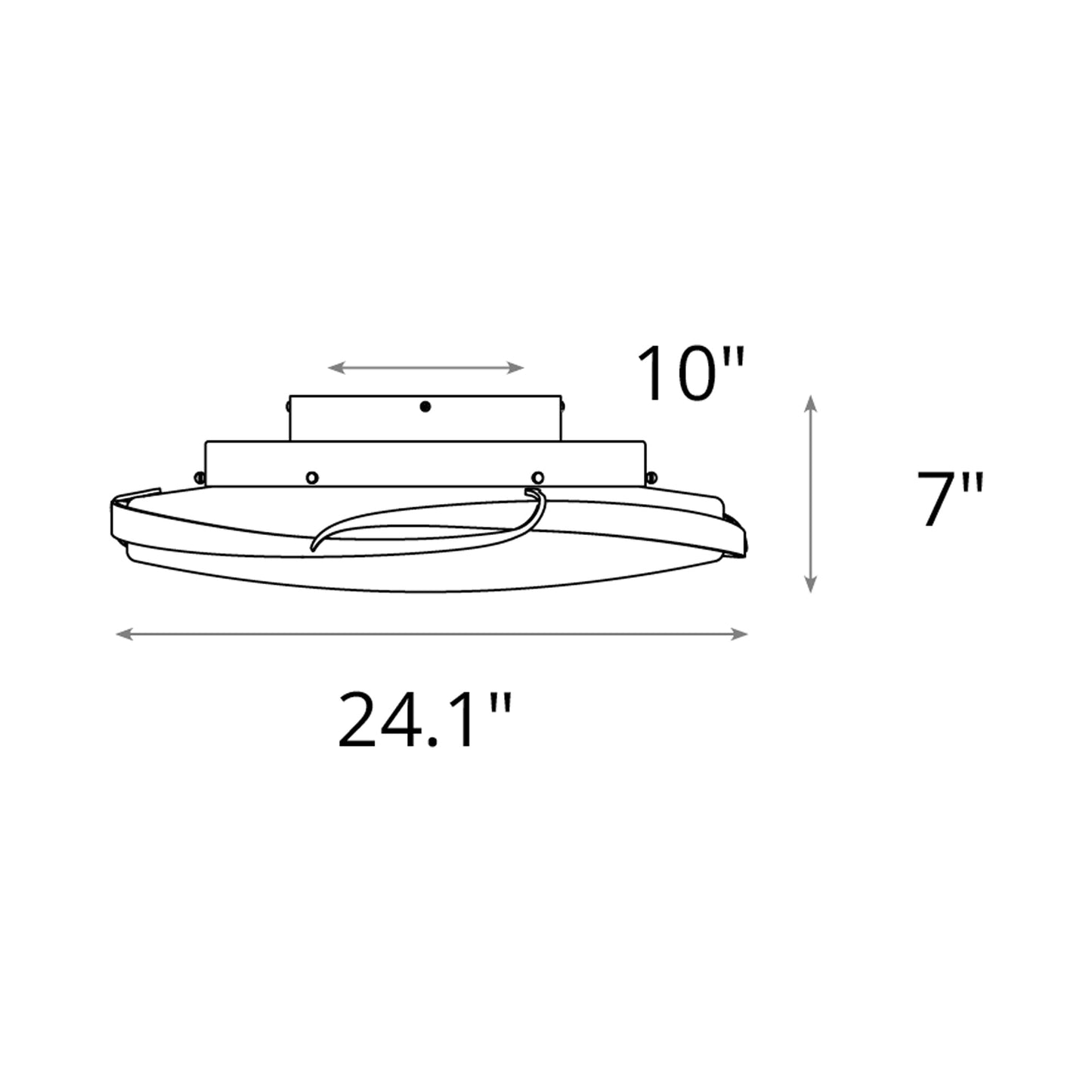 Flora LED Flush Mount Ceiling Light - line drawing.