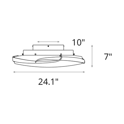 Flora LED Flush Mount Ceiling Light - line drawing.