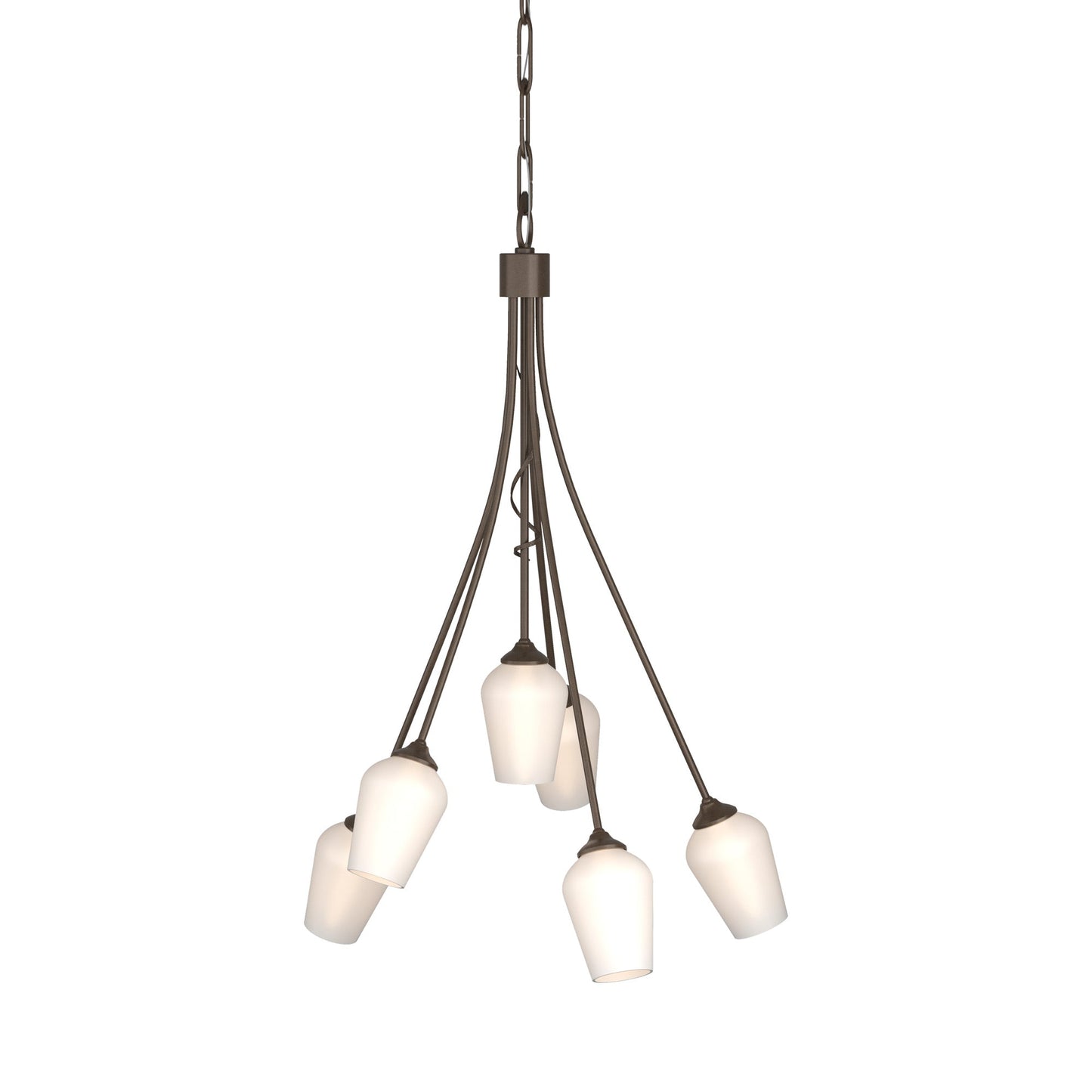 Flora Multi-Light Arm Chandelier in Bronze (Opal Glass).