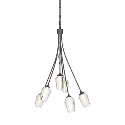 Flora Multi-Light Arm Chandelier in Dark Smoke (Opal and Seeded Glass).