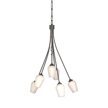 Flora Multi-Light Arm Chandelier in Dark Smoke (Opal Glass).
