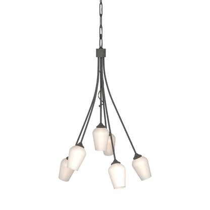 Flora Multi-Light Arm Chandelier in Natural Iron (Opal Glass).