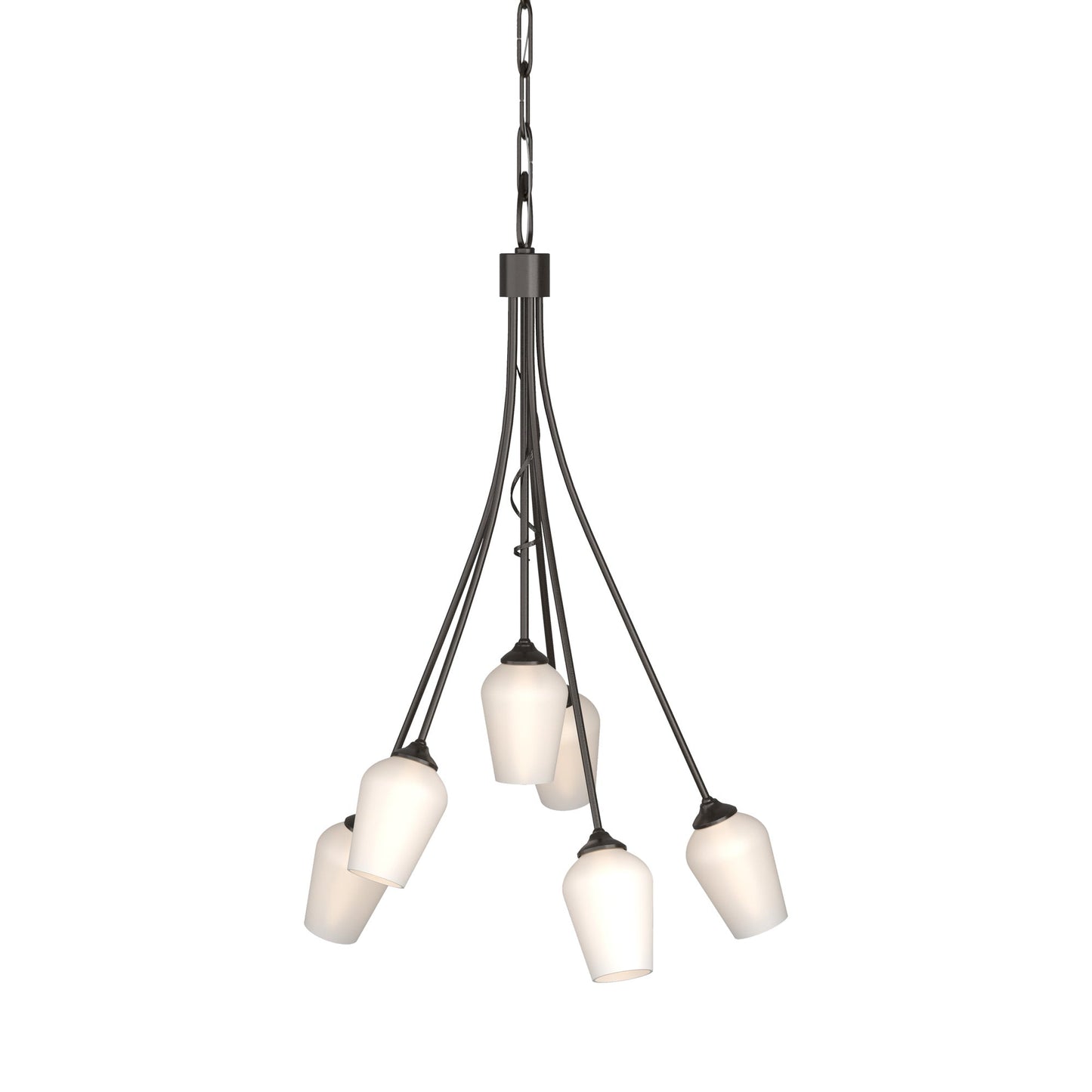 Flora Multi-Light Arm Chandelier in Oil Rubbed Bronze (Opal Glass).