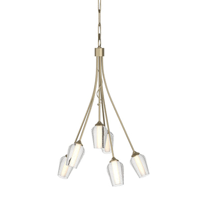 Flora Multi-Light Arm Chandelier in Soft Gold (Opal and Seeded Glass).