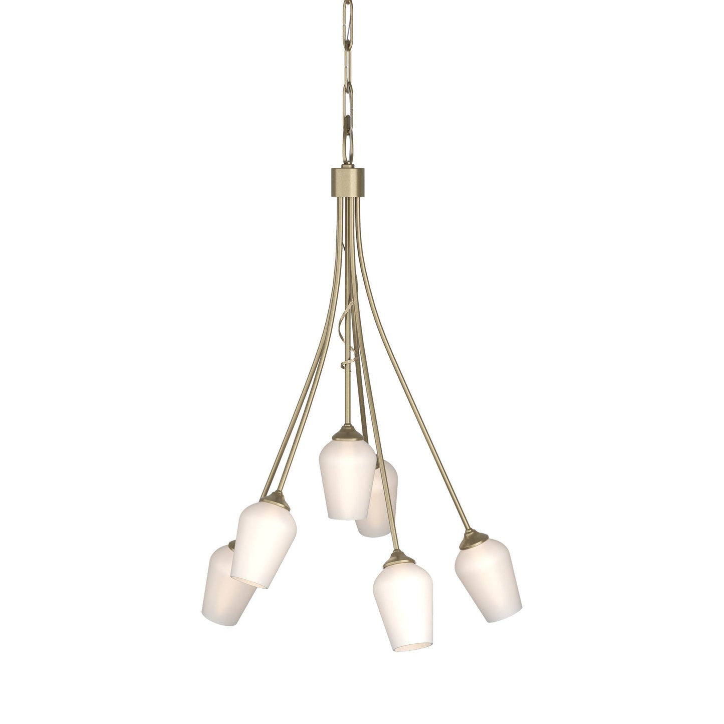 Flora Multi-Light Arm Chandelier in Soft Gold (Opal Glass).