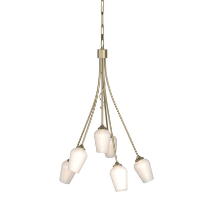Flora Multi-Light Arm Chandelier in Soft Gold (Opal Glass).
