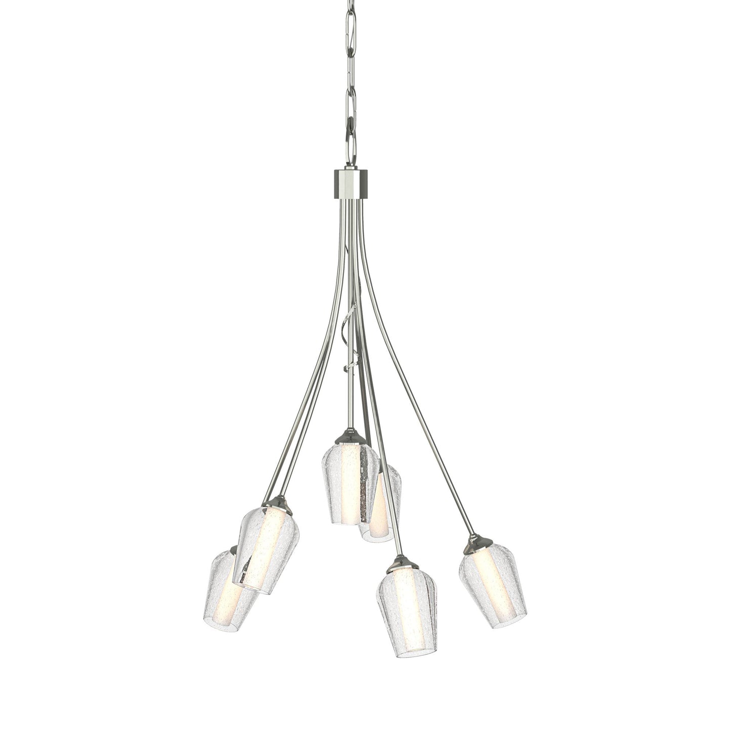 Flora Multi-Light Arm Chandelier in Sterling (Opal and Seeded Glass).