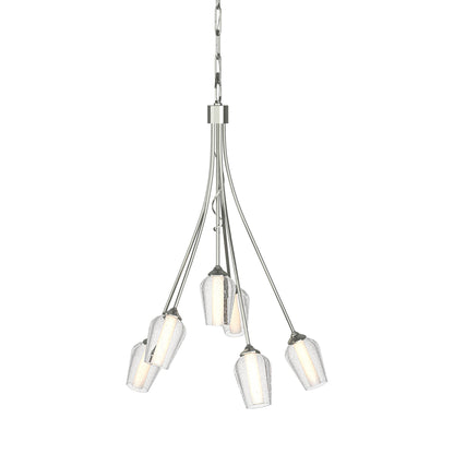 Flora Multi-Light Arm Chandelier in Sterling (Opal and Seeded Glass).