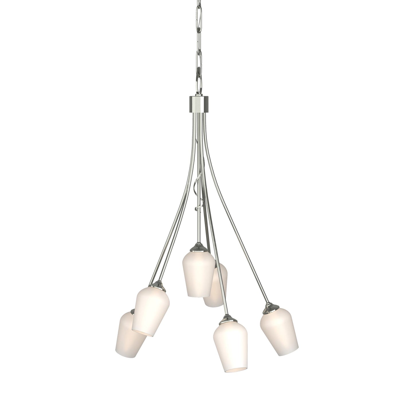 Flora Multi-Light Arm Chandelier in Sterling (Opal Glass).