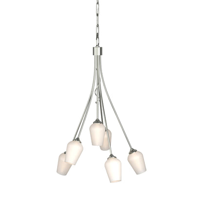 Flora Multi-Light Arm Chandelier in Sterling (Opal Glass).