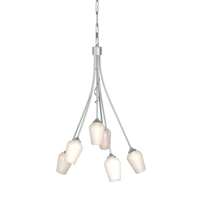 Flora Multi-Light Arm Chandelier in Vintage Platinum (Opal Glass).