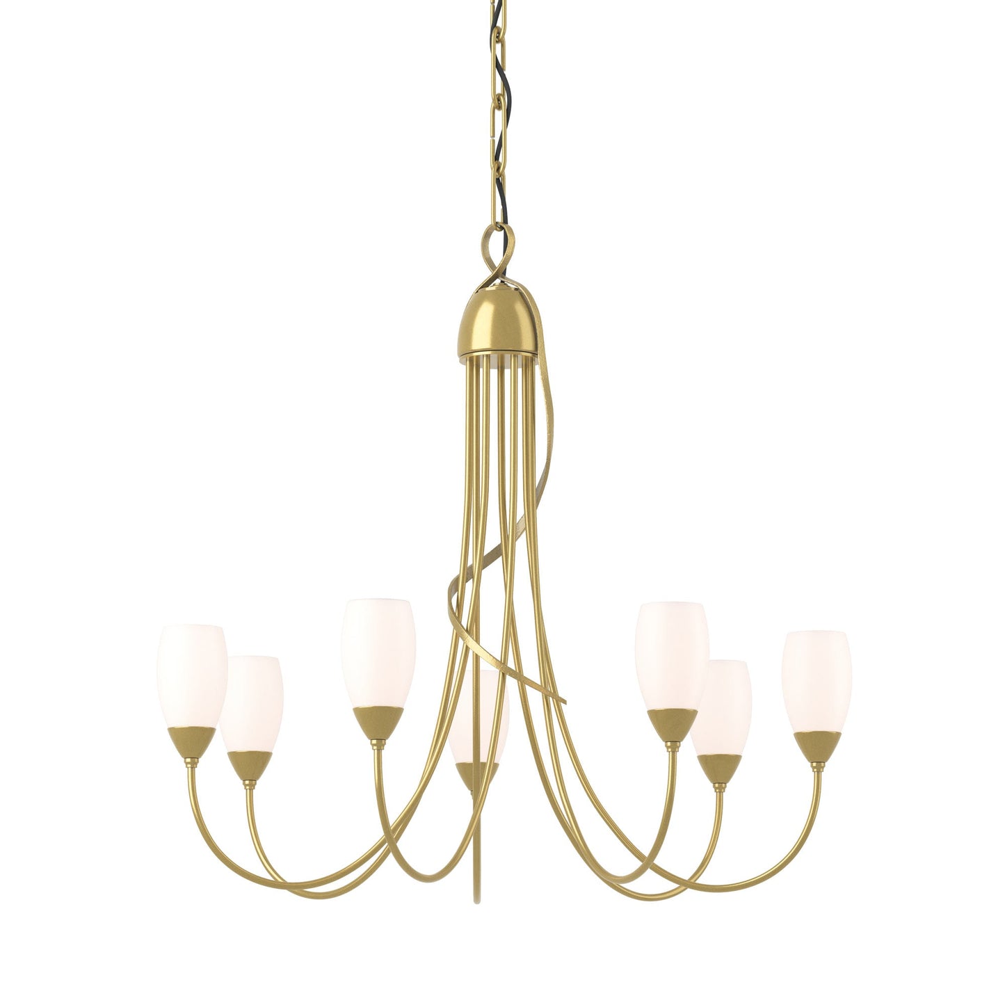 Flora Multi-Light Chandelier in Modern Brass.