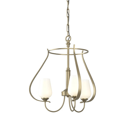 Flora Ring Chandelier in Soft Gold/Opal Glass (3-Light).