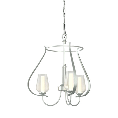 Flora Ring Chandelier in Vintage Platinum/Opal and Seeded Glass (3-Light).