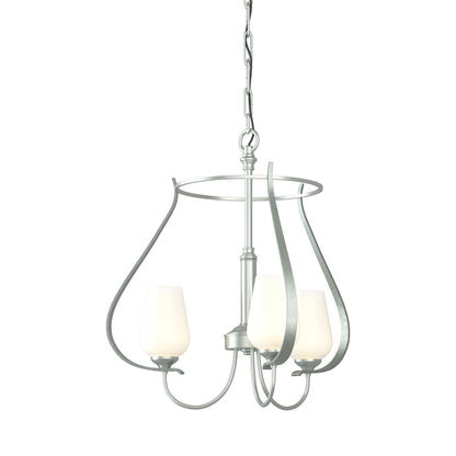 Flora Ring Chandelier in Vintage Platinum/Opal Glass (3-Light).