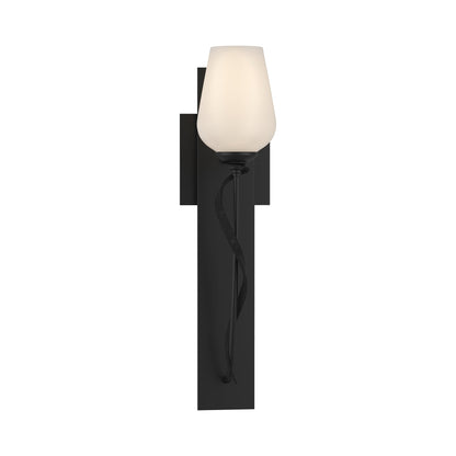 Flora Stem Wall Light in Black (Opal Glass).
