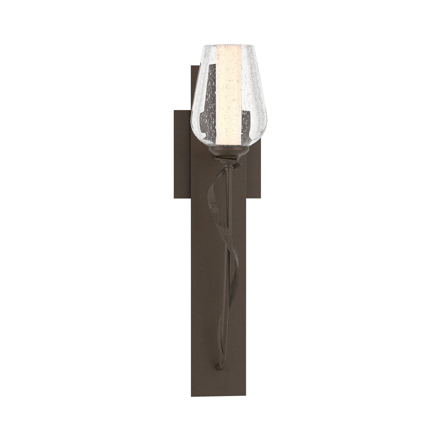 Flora Stem Wall Light in Bronze (Opal and Seeded Glass).