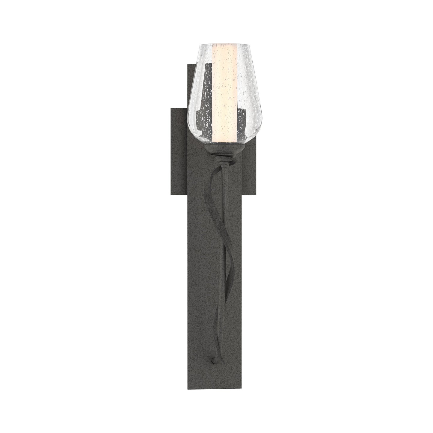 Flora Stem Wall Light in Natural Iron (Opal and Seeded Glass).