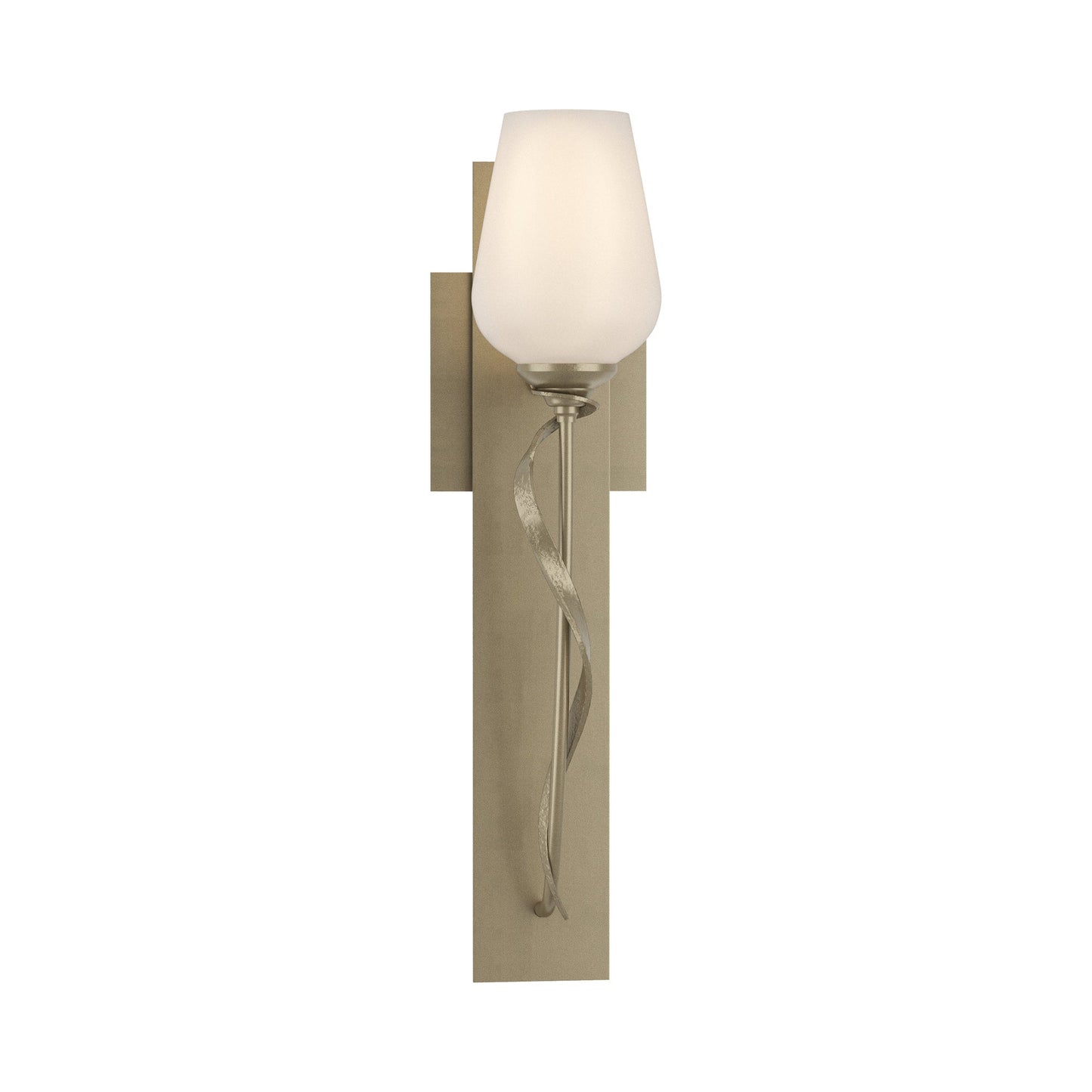 Flora Stem Wall Light in Soft Gold (Opal Glass).
