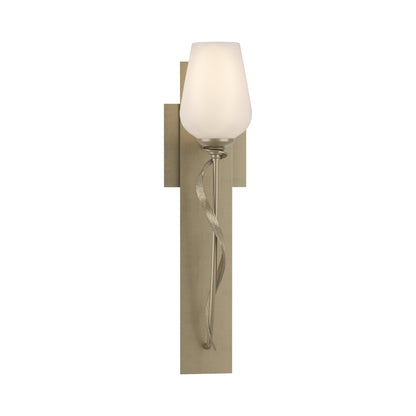 Flora Stem Wall Light in Soft Gold (Opal Glass).