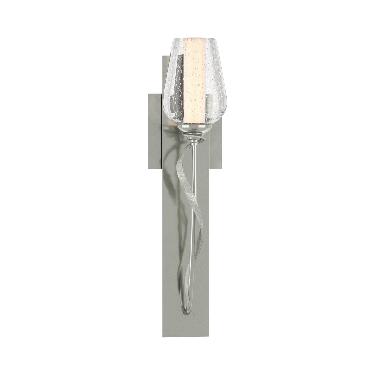 Flora Stem Wall Light in Sterling (Opal and Seeded Glass).