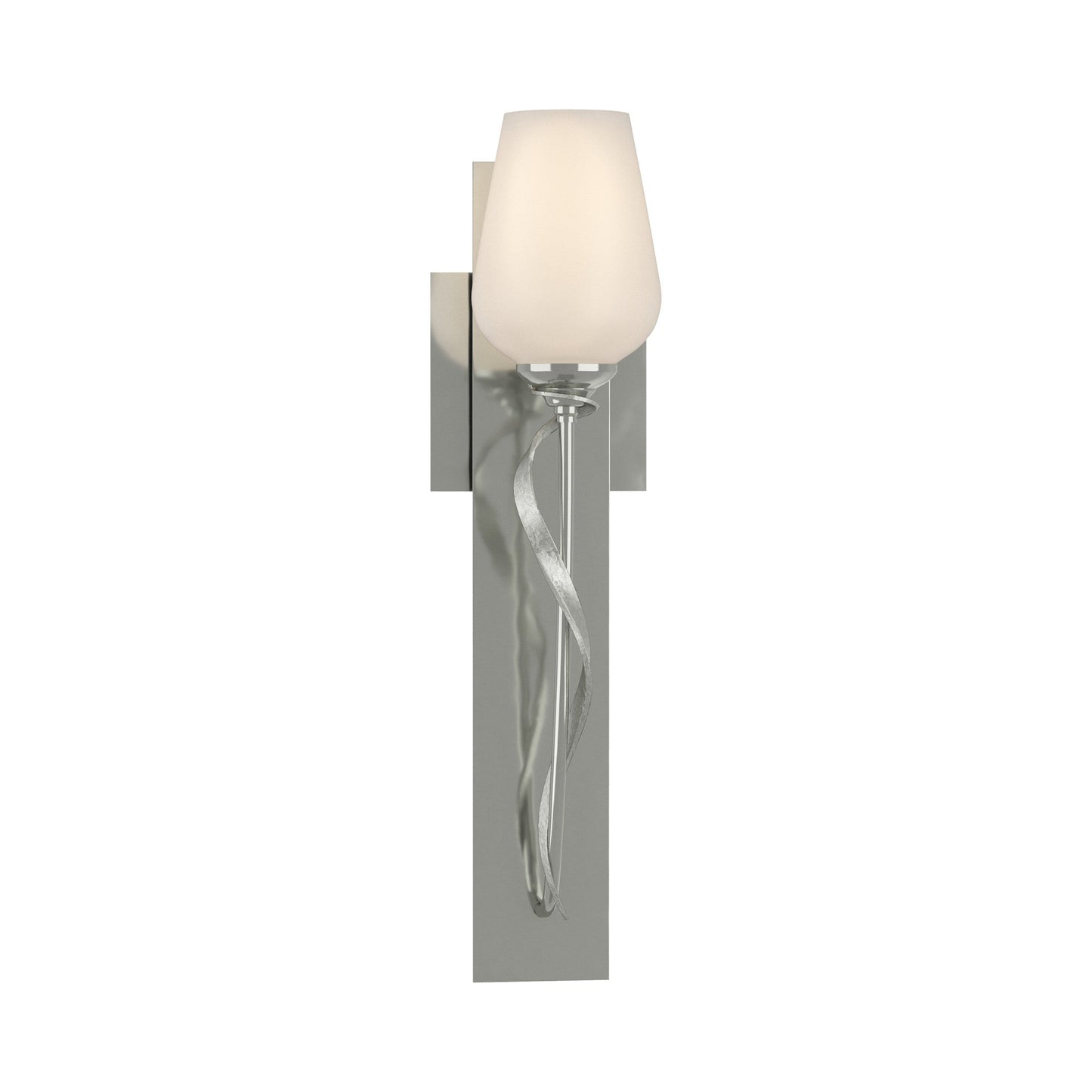 Flora Stem Wall Light in Sterling (Opal Glass).