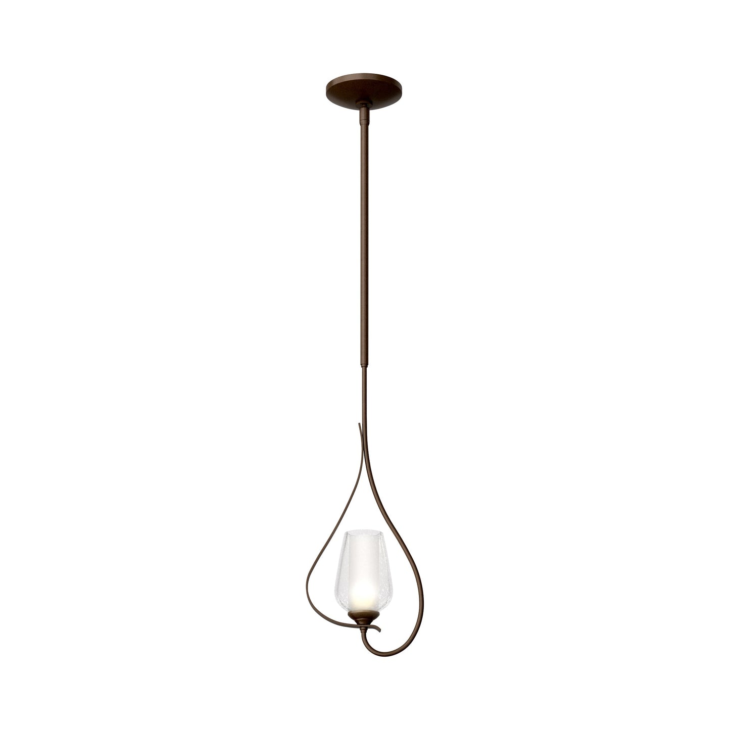 Flora Up Light Mini Pendant Light in Bronze (Opal and Seeded Glass).